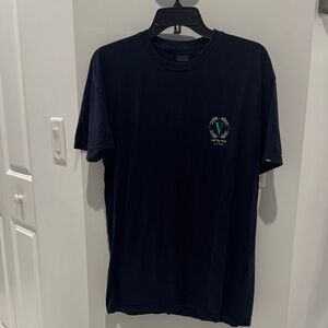 Vans Men's Navy Blue T-Shirt with Logo